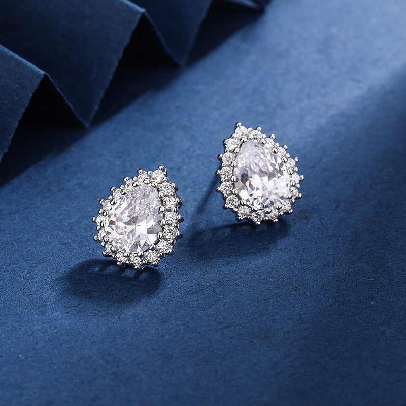 Aria Teardrop White Set | White Gold 16k