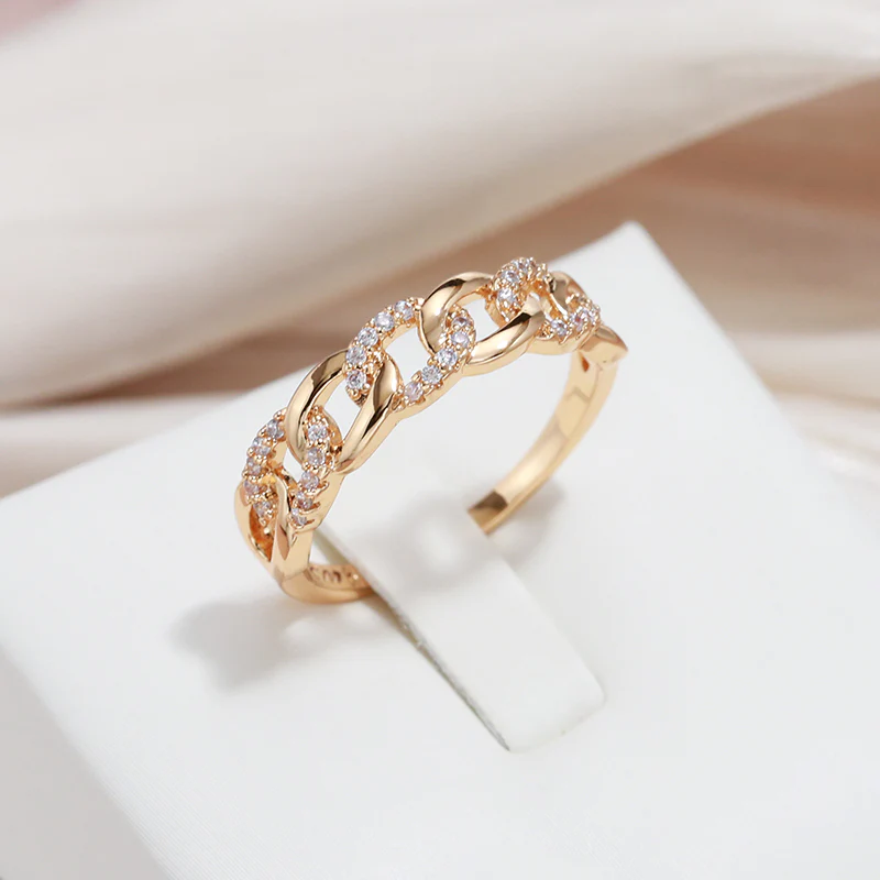 Elegant Ring with Golden Chain
