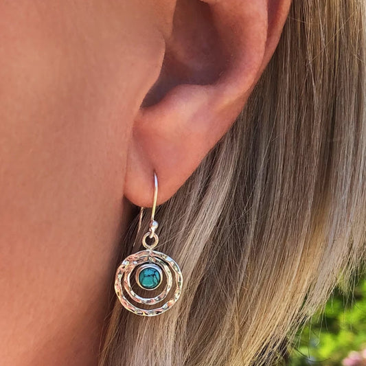 Boho Saturn Turquoise Earrings