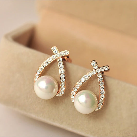 Pearl and Glitter Earrings