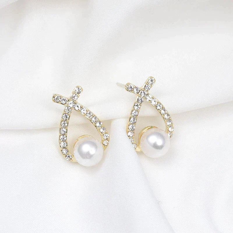 Pearl and Glitter Earrings