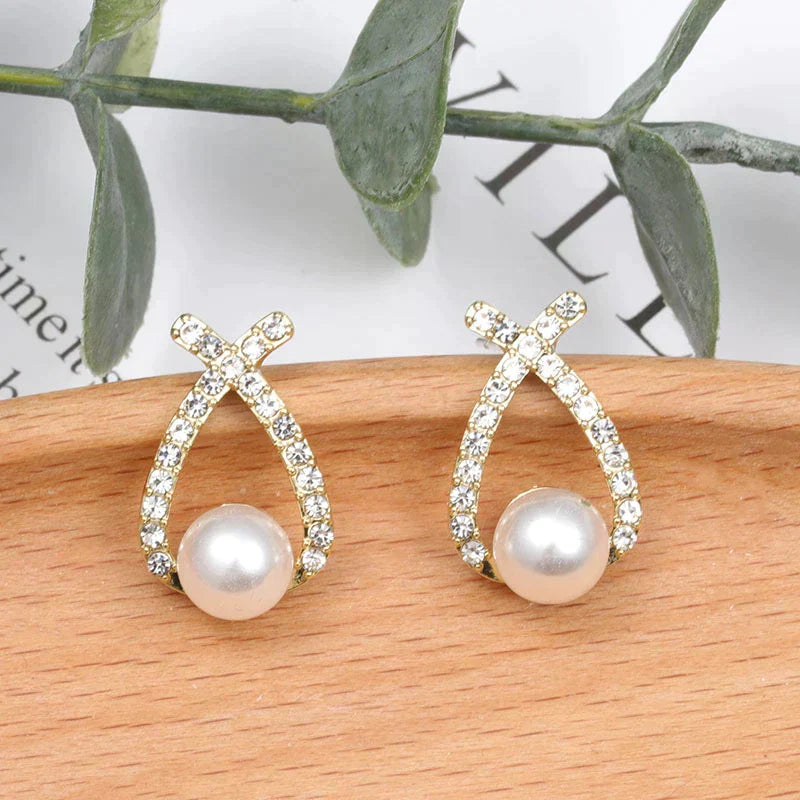 Pearl and Glitter Earrings