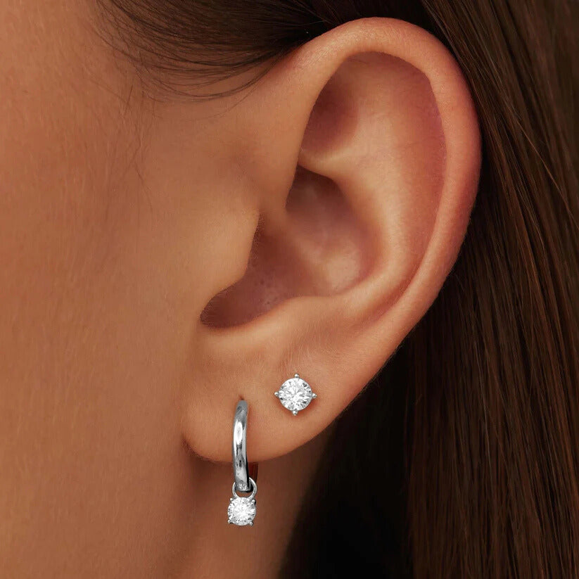 Larmes de Lune Stone Earrings Set | White Gold 14k