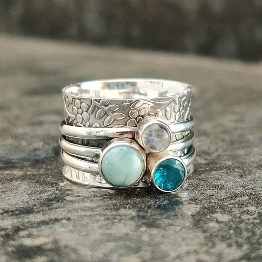 Vintage Ring with Natural Blue Stone