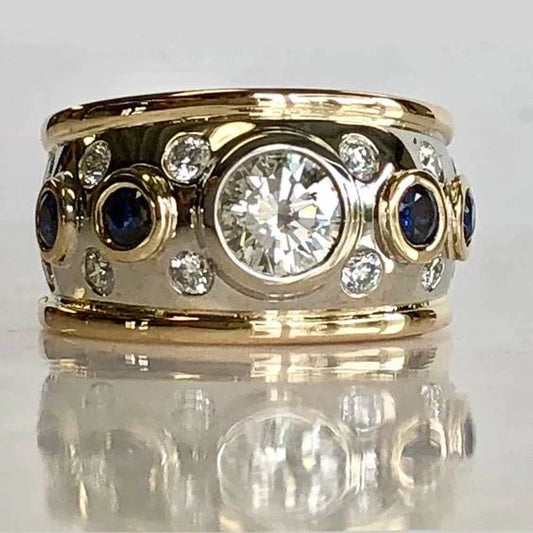 Vintage Gold Ring with Zirconia Set