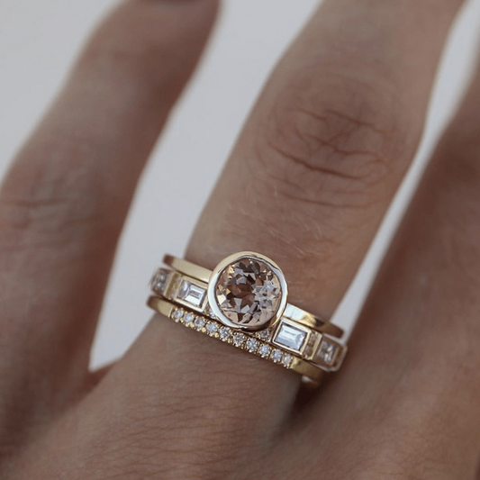 Elegant Crystal Ring in Gold