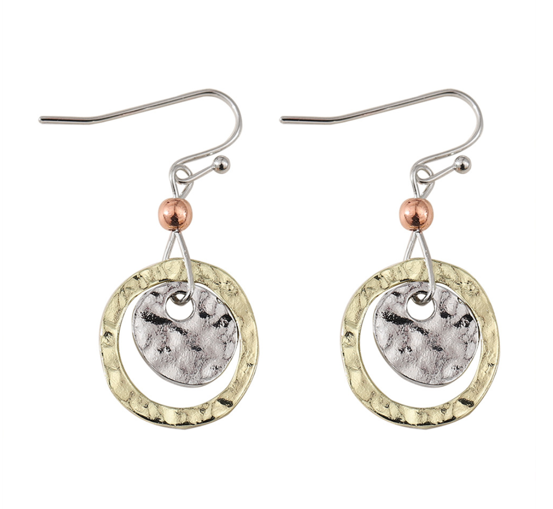 Vintage Gold and Silver Round Earrings