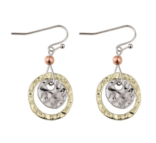 Vintage Gold and Silver Round Earrings