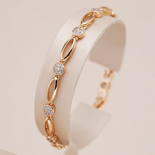 Elegant Bracelet with Golden Zirconia