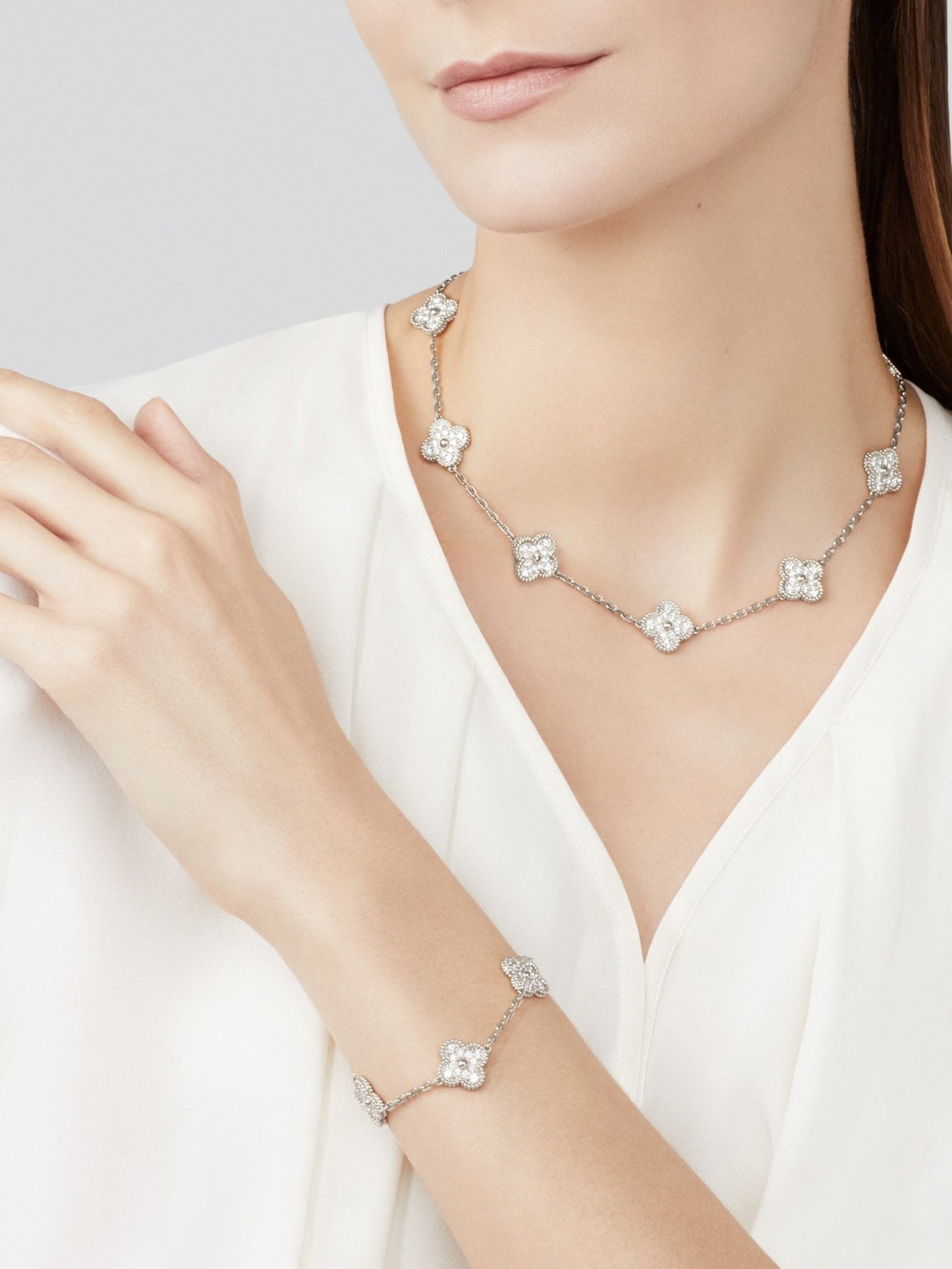 LUXURY CLOVER NECKLACE 10 PATTERNS - SILVER