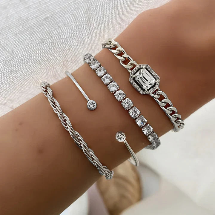 Domitia Calvina Bracelet Set | White Gold 18k